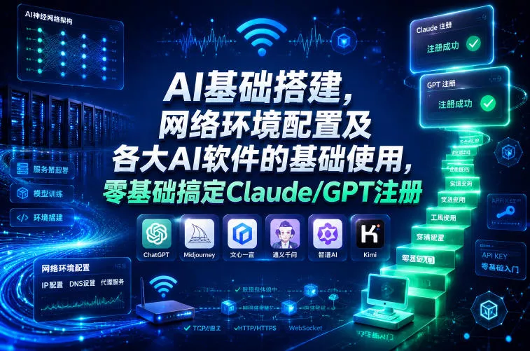 AI基础搭建,网络环境配置及各大AI软件的基础使用,零基础搞定Claude/GPT注册祝你网--专注互联网创业.信息差副业研究拒绝割韭菜祝你网