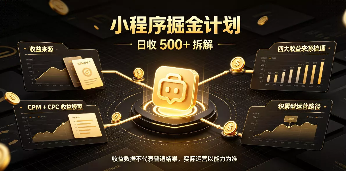 小程序推广计划,日收500+,腾讯官方打款,客户留存率高,收益长期稳定【揭秘】祝你网--专注互联网创业.信息差副业研究拒绝割韭菜祝你网