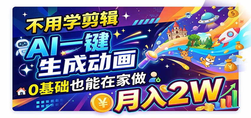 AI动画彻底爆了！一单500~800，全程派单，小白也能月入2W+祝你网--专注互联网创业.信息差副业研究拒绝割韭菜祝你网