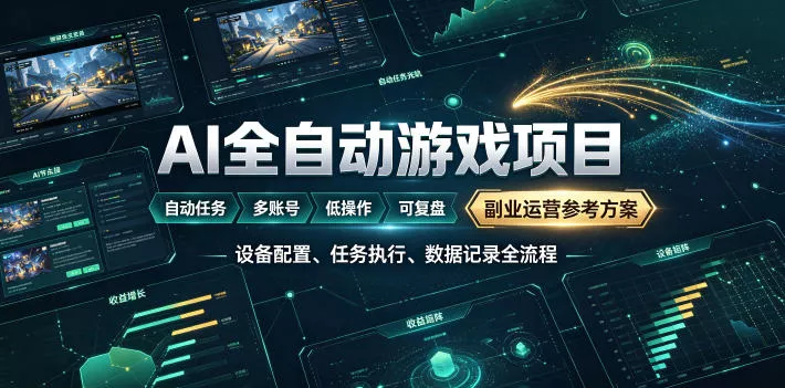 7efe8bd1201da53d36fe8eb2e015ed00.webp AI全自动游戏躺賺副业:日入几百,稳定运行三年的项目!【揭秘】