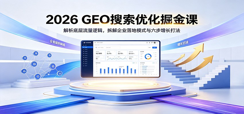 7f96c595914417d7de9c0ee87bece109.jpeg 2026 GEO搜索优化掘金课:解析底层流量逻辑,拆解企业落地模式与六步增长打法