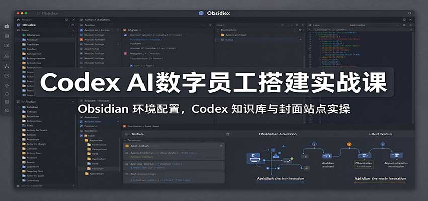 Codex AI数字员工搭建实战课:Obsidian 环境配置,Codex 知识库与封面站点实操祝你网--专注互联网创业.信息差副业研究拒绝割韭菜祝你网
