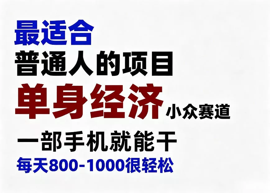 身经济小众赛道,一部手机就能干,每天搞个800-1000很轻松,最适合普通人的项目【揭秘】祝你网--专注互联网创业.信息差副业研究拒绝割韭菜祝你网