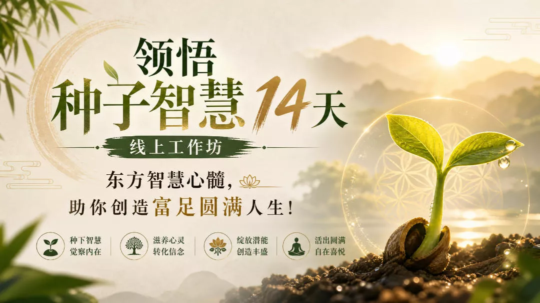 鹿大米领悟种子智慧14天线上工作坊,东方智慧心髓,助你创造富足圆满人生!祝你网--专注互联网创业.信息差副业研究拒绝割韭菜祝你网
