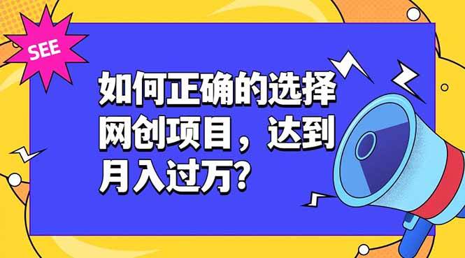 (19176期)如何正确的选择网创项目,达到月入过万?,本课程教你正确选择项目。祝你网--专注互联网创业.信息差副业研究拒绝割韭菜祝你网