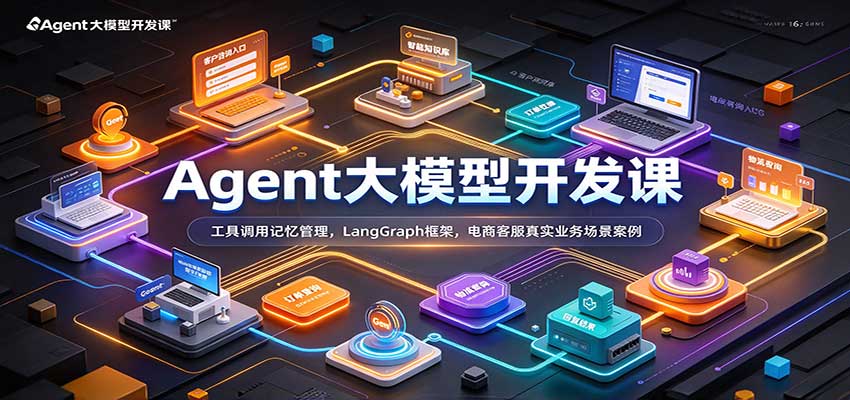 Agent大模型开发课:工具调用记忆管理,LangGraph框架,电商客服真实业务场景案例祝你网--专注互联网创业.信息差副业研究拒绝割韭菜祝你网