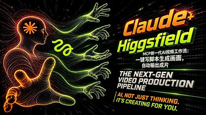 Claude+Higgsfield MCP新一代AI视频工作流：一键写脚本生成画面，自动输出成片祝你网--专注互联网创业.信息差副业研究拒绝割韭菜祝你网