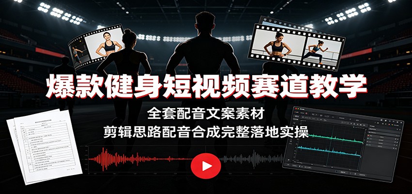 83885ea4ab3f5a8db3feb7939a9c721b.jpeg 爆款健身短视频赛道教学:全套配音文案素材,剪辑思路配音合成完整落地实操