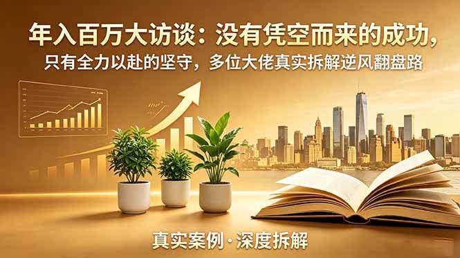 (18891期)年入百万大访谈-更新:没有凭空而来的成功,只有全力以赴的坚守,多位大佬真实拆解逆风翻盘路祝你网--专注互联网创业.信息差副业研究拒绝割韭菜祝你网
