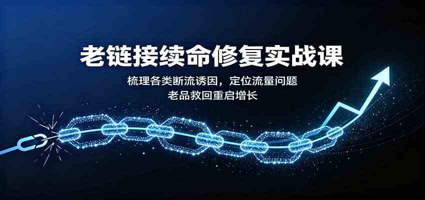 8542138fe125c57a6ba5955c8f55b6e8.jpeg 老链接续命修复实战课:梳理各类断流诱因,定位流量问题,老品救回重启增长