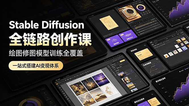 (19154期)Stable Diffusion全链路创作课,绘图修图模型训练全覆盖,一站式搭建AI变现体系祝你网--专注互联网创业.信息差副业研究拒绝割韭菜祝你网