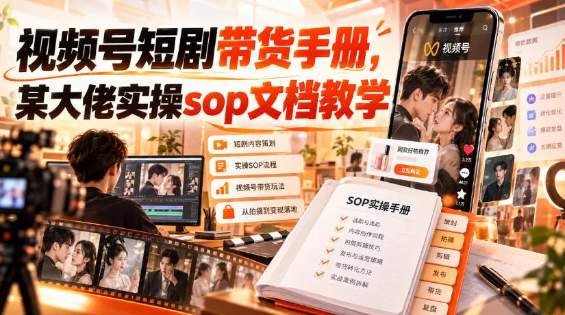 视频号短剧带货手册,某大佬实操sop文档教学祝你网--专注互联网创业.信息差副业研究拒绝割韭菜祝你网