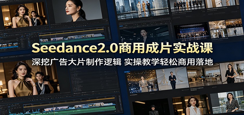 Seedance2.0商用成片实战课:深挖广告大片制作逻辑,实操教学轻松商用落地祝你网--专注互联网创业.信息差副业研究拒绝割韭菜祝你网