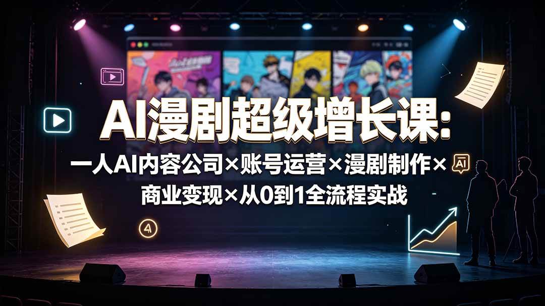 879cb3adc2aea3b7b372899c99835089.jpeg (19553期)AI漫剧超级增长课:一人AI内容公司×账号运营×漫剧制作×商业变现×从0到1全流程实战