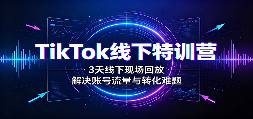 8941f4114a5aa688de7fcd0c7799b921.jpeg TikTok线下特训营:3天线下现场回放,解决账号流量与转化难题