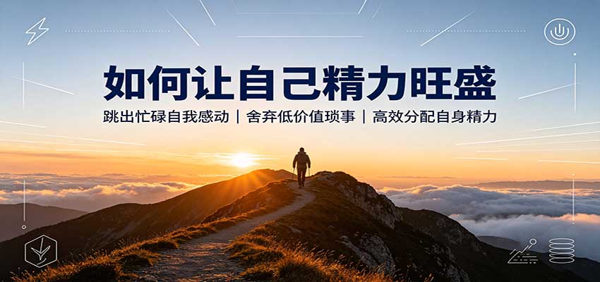 如何让自己精力旺盛:跳出忙碌自我感动,舍弃低价值琐事,高效分配自身精力祝你网--专注互联网创业.信息差副业研究拒绝割韭菜祝你网