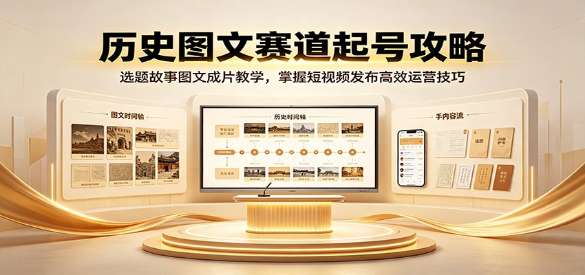 8ad814322c862e31ecd6c77833131bec.jpeg 历史图文赛道起号攻略:选题故事图文成片教学,掌握短视频发布高效运营技巧
