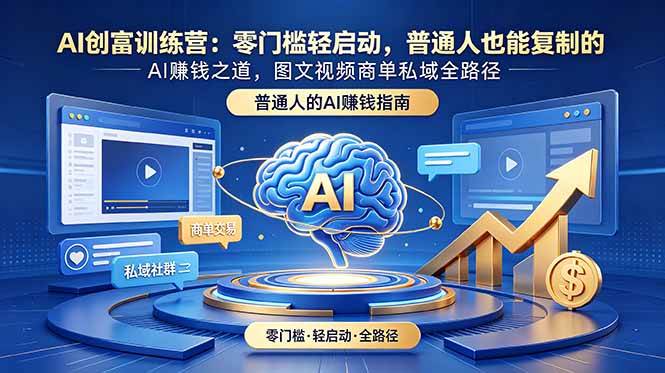 8b8ca41b2a705c4c5759ba6de95151a5.jpeg (18911期)AI创富训练营:零门槛轻启动,普通人也能复制的AI赚钱之道,图文视频商单私域全路径