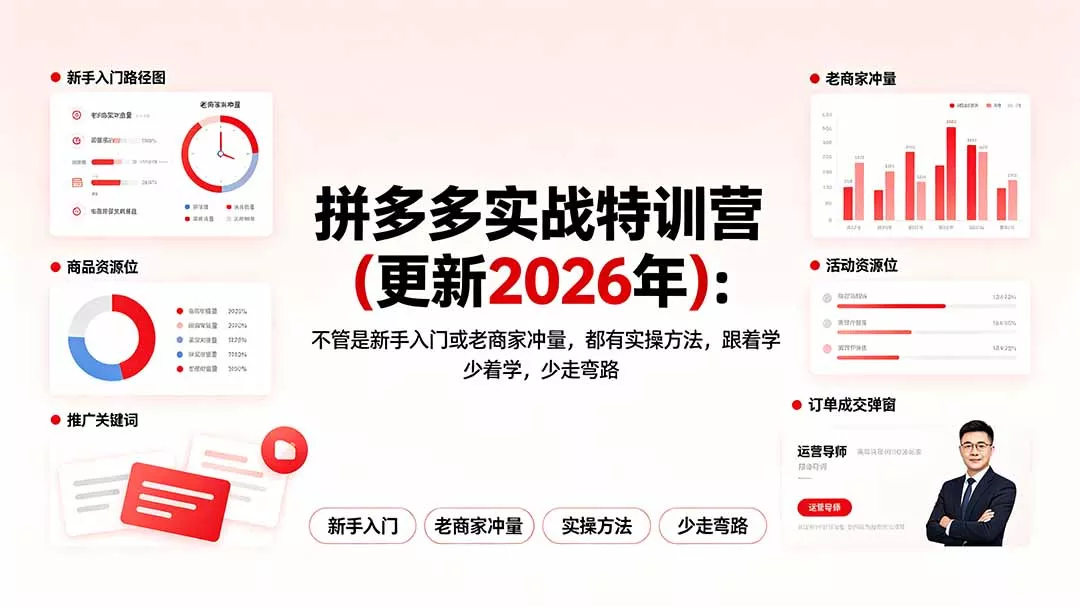 拼多多实战特训营(更新2026年祝你网--专注互联网创业.信息差副业研究拒绝割韭菜祝你网