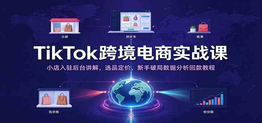 8c573dcecf4bae864ba5d508d1ea16dd.jpeg TikTok跨境电商实战课:小店入驻后台讲解,选品定价,新手破局数据分析回款教程