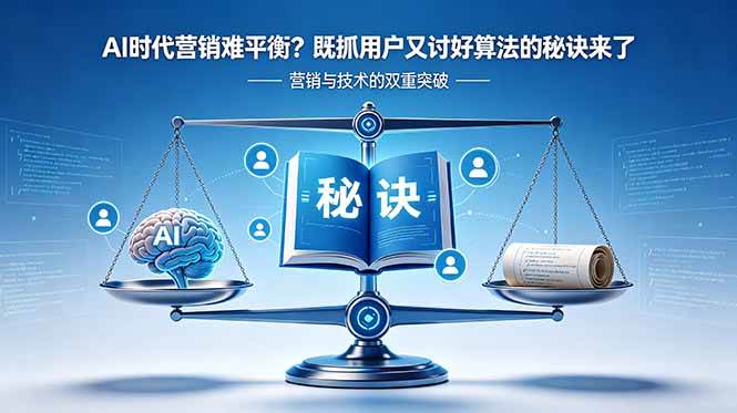 （18600期）AI时代营销难平衡？既抓用户又讨好算法的秘诀来了【原创双语字幕】祝你网--专注互联网创业.信息差副业研究拒绝割韭菜祝你网