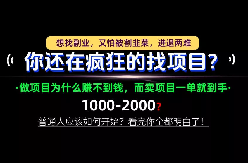 你还在疯狂的找项目?别傻了!卖项目才是真正的一本万利!怎么做,看完你全都明白!【揭秘】祝你网--专注互联网创业.信息差副业研究拒绝割韭菜祝你网