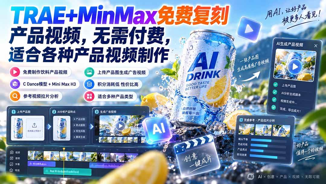 8f72c7206ebdc0b74a33458cb8073dff.jpeg (20362期)TRAE+MinMax免费复刻产品视频,无需付费,适合各种产品视频制作