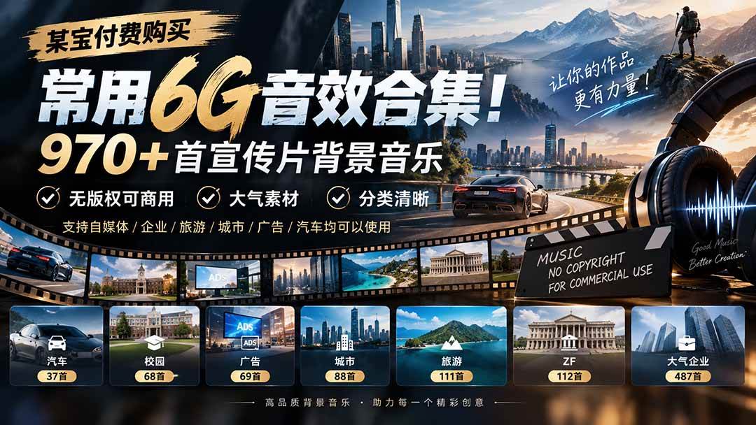 8f83940396ca8ac67448132aa6a00d49.jpeg (20603期)某宝付费购买,常用6G音效合集!970+首宣传片背景音乐,无版权可商用大气素材,分类清晰