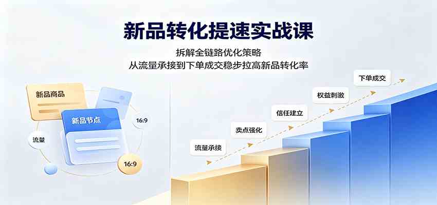 90424a5b564516abb0f91b760c506446.jpeg 新品转化提速实战课:拆解全链路优化策略,从流量承接到下单成交稳步拉高新品转化率