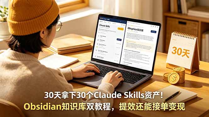 90b1d0a3d5b55831e5378455b5c6921d.jpeg (18886期)30天拿下30个Claude Skills资产!Obsidian知识库双教程,提效还能接单变现