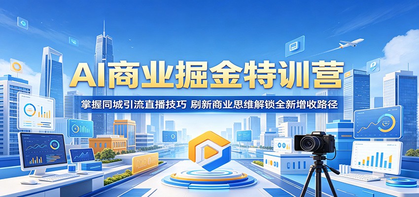 AI商业掘金特训营：掌握同城引流直播技巧，刷新商业思维解锁全新增收路径祝你网--专注互联网创业.信息差副业研究拒绝割韭菜祝你网