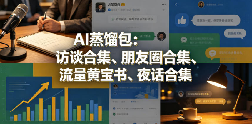 AI蒸馏包：访谈合集、朋友圈合集、流量黄宝书、夜话合集【文档】祝你网--专注互联网创业.信息差副业研究拒绝割韭菜祝你网