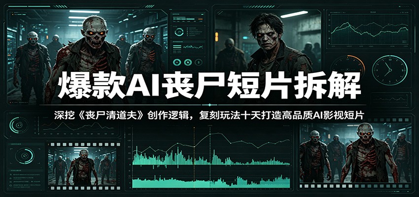 爆款AI丧尸短片拆解：深挖《丧尸清道夫》创作逻辑，复刻玩法快速打造高品质AI影视短片祝你网--专注互联网创业.信息差副业研究拒绝割韭菜祝你网