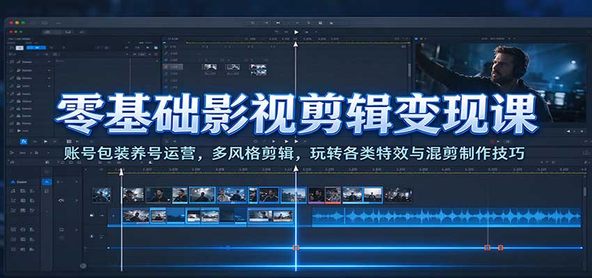 9205c1ac7b293d3f7606c1746b755541.jpeg 零基础影视剪辑变现课:账号包装养号运营,多风格剪辑,玩转各类特效与混剪制作技巧