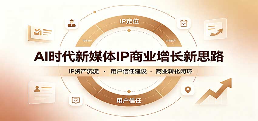 AI时代新媒体IP商业增长新思路：摒弃复杂运营套路，用极简思维打通获客路径祝你网--专注互联网创业.信息差副业研究拒绝割韭菜祝你网
