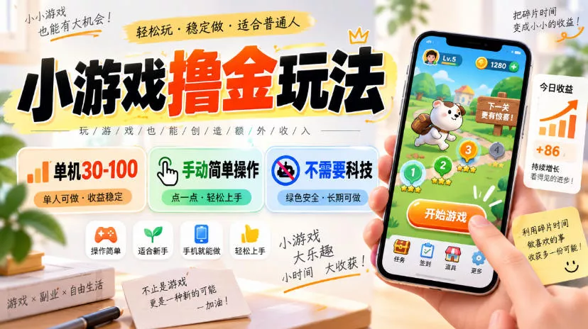 9647f6c4ab9b8f87520dcaf17464de1a.webp 小游戏撸金玩法,单机30-100,手动简单操作,不需要科技
