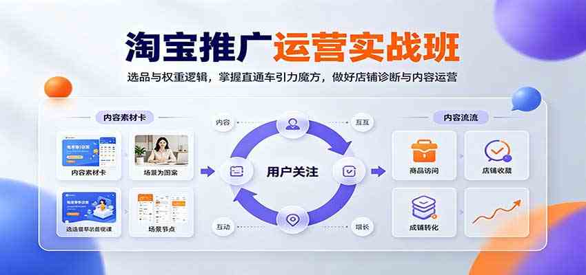965e823ee068bcc15bf45879dcf21cac.jpeg 淘宝推广运营实战班:选品与权重逻辑,掌握直通车引力魔方,做好店铺诊断与内容运营