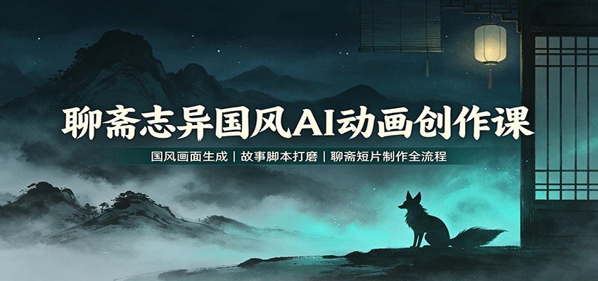 977f0c6e55d4003cc80698d44bdc469f.jpeg 聊斋志异国风AI动画创作课:国风画面生成,故事脚本打磨,聊斋短片制作全流程