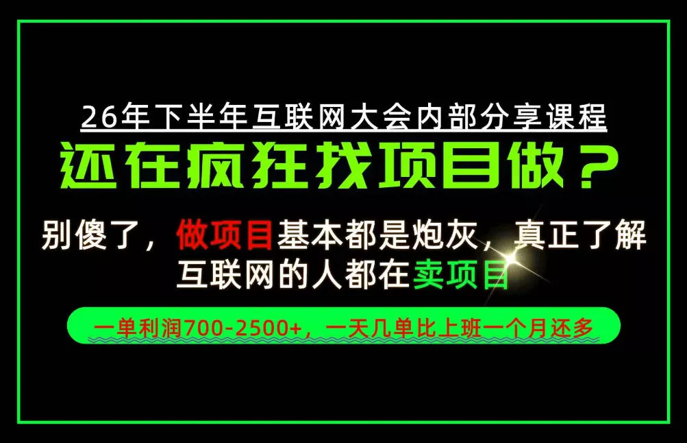 请不要再疯狂的找项目了!卖项目一单700-2.5k+不香吗?当天上手,当天变现!【揭秘】祝你网--专注互联网创业.信息差副业研究拒绝割韭菜祝你网