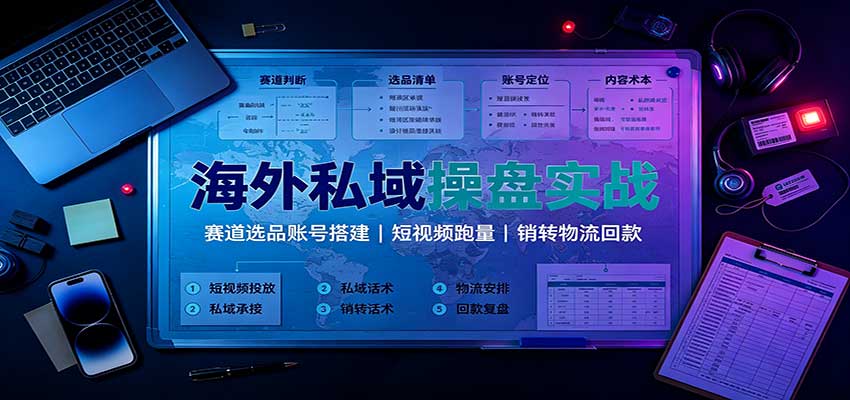 981440d858db46cca5c4094fd72a099b.jpeg 海外私域操盘实战:赛道选品账号搭建,短视频跑量,销转物流回款