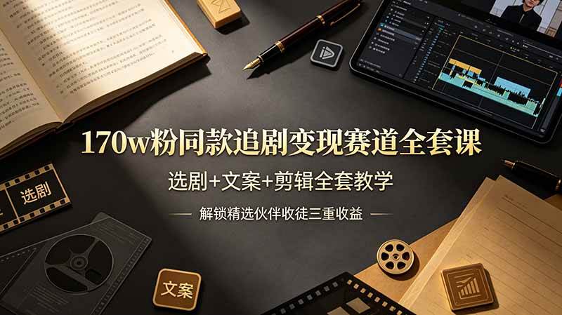 981da0823ca73870fd5561592280dadf.jpeg (19168期)170w粉博主同款追剧变现赛道全套课-更新,选剧+文案+剪辑全套教学,解锁精选伙伴收徒三重收益