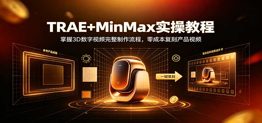 991b11c614b2c3a1fe2cbf0de5ff30b7.jpeg TRAE+MinMax实操教程:3D数字视频完整制作流程,零成本复刻产品视频