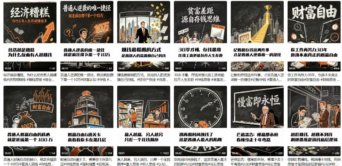 99fe24feb1356bd2b483f93ecf6aed8f.webp 【AI书单】财富书籍图文解读玩法,一键直出,几十条视频,跑出1000单,全流程拆解,新手也可以上手
