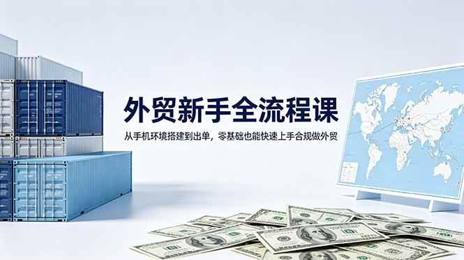 (18481期)外贸新手全流程课:从手机环境搭建到出单,零基础也能快速上手合规做外贸祝你网--专注互联网创业.信息差副业研究拒绝割韭菜祝你网