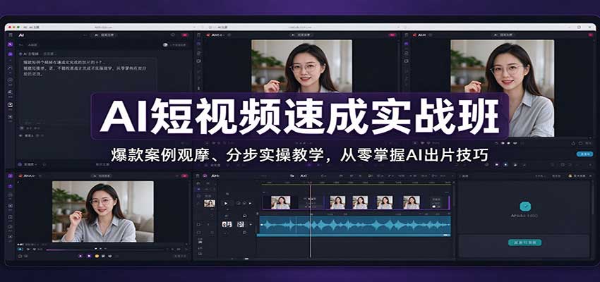 9a80d6c0635d08a599b3cf5032995164.jpeg AI短视频速成实战班:爆款案例观摩、分步实操教学,从零掌握AI出片技巧
