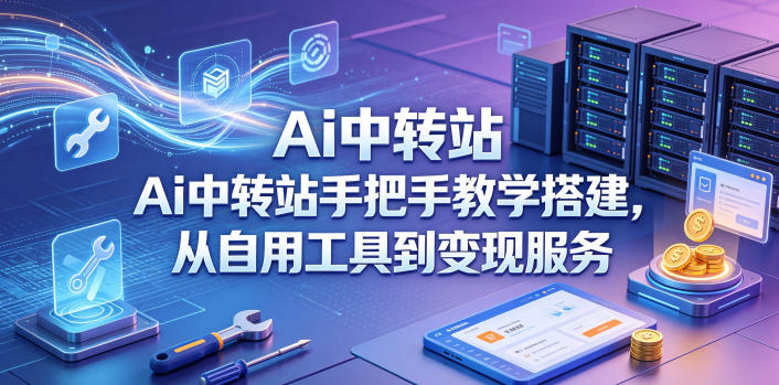 Ai中转站手把手教学搭建，从自用工具到变现服务祝你网--专注互联网创业.信息差副业研究拒绝割韭菜祝你网