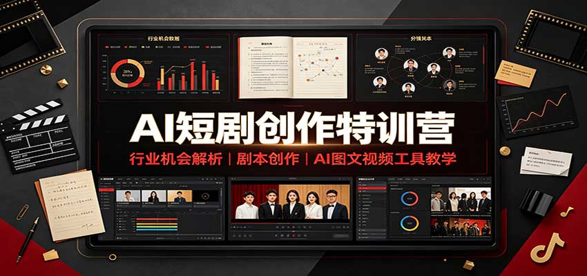 AI短剧创作特训营：行业机会解析，剧本创作，AI图文视频工具教学（文字版）祝你网--专注互联网创业.信息差副业研究拒绝割韭菜祝你网