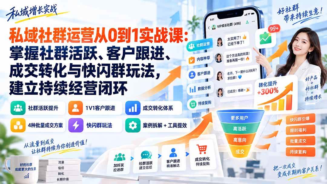 9bf40bfe259bf5fee9616832964903fc.jpeg (20428期)私域社群运营从0到1实战课:掌握社群活跃、客户跟进、成交转化与快闪群玩法,建立持续经营闭环
