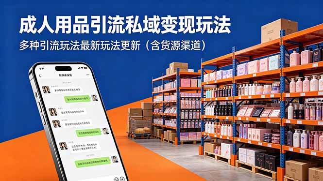 （18419期）成人用品引流私域变现玩法，多种引流玩法最新玩法更新（含货源渠道）祝你网--专注互联网创业.信息差副业研究拒绝割韭菜祝你网
