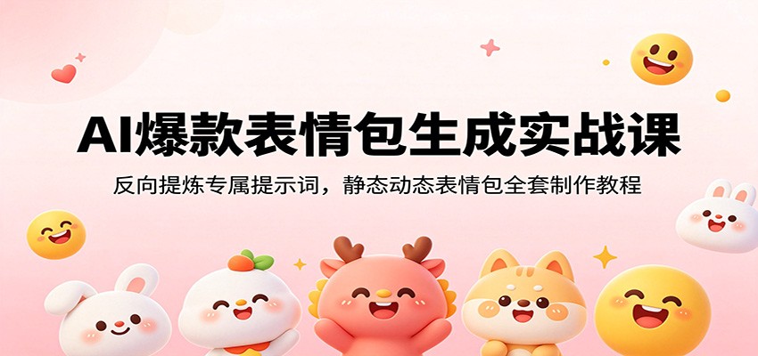 AI爆款表情包生成实战课：反向提炼专属提示词，静态动态表情包全套制作教程祝你网--专注互联网创业.信息差副业研究拒绝割韭菜祝你网